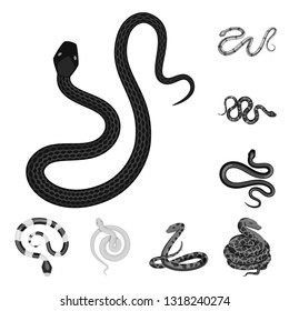 Vector design of harm and bite logo. Collection of harm and reptile stock vector illustration.