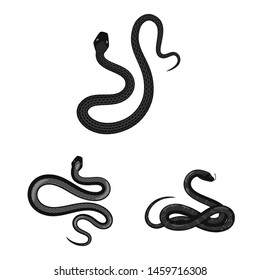 Vector design of harm and bite sign. Set of harm and reptile vector icon for stock.