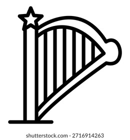 Estilo de Ícone de Harpa de Design de Vetor
