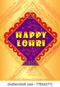 Vector design of harvest festival of Punjab, India Happy Lohri holiday background