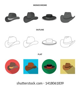 Vector design of hat and cap icon. Collection of hat and model stock vector illustration.