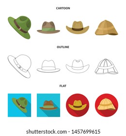 Vector design of hat and cap icon. Collection of hat and model vector icon for stock.