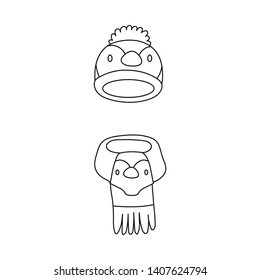 Vector design of hat and scarf icon. Collection of hat and kids vector icon for stock.