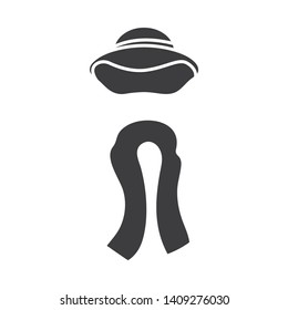 Vector design of hat and scarf sign. Collection of hat and stylish stock vector illustration.