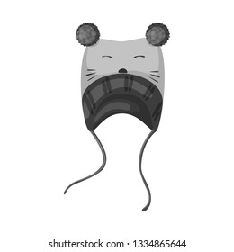 Vector design of hat and winter icon. Set of hat and cap stock vector illustration.