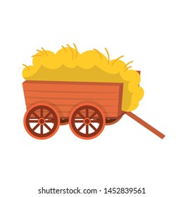 Vector design of hay and cart logo. Set of hay and transport stock vector illustration.