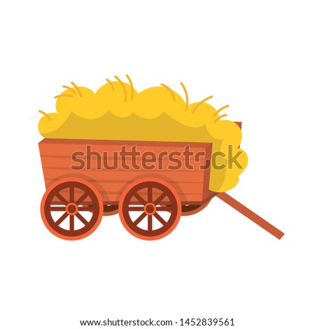 Vector design of hay and cart logo. Set of hay and transport stock vector illustration.