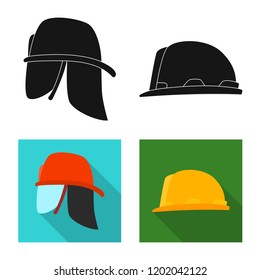 Vector design of headgear and cap icon. Set of headgear and accessory stock symbol for web.
