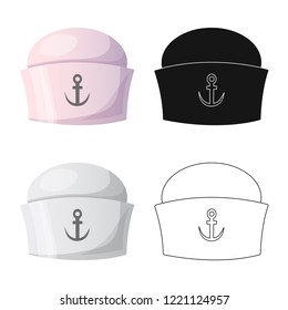 Vector design of headgear and cap icon. Collection of headgear and accessory stock symbol for web.