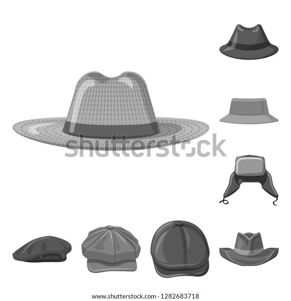 Vector design of\
headgear and cap icon. Collection of headgear and accessory vector\
icon for stock.