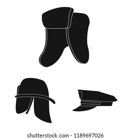 Vector design of headgear and cap logo. Collection of headgear and accessory stock symbol for web.
