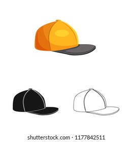 Vector design of headgear and cap sign. Set of headgear and accessory stock symbol for web.