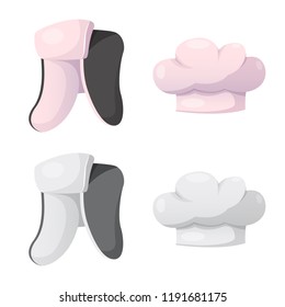Vector design of headgear and cap sign. Collection of headgear and accessory stock vector illustration.