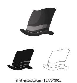 Vector design of headgear and cap symbol. Collection of headgear and accessory vector icon for stock.