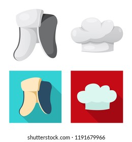 Vector design of headgear and cap symbol. Collection of headgear and accessory stock symbol for web.