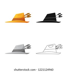 Vector design of headgear and cap symbol. Collection of headgear and accessory vector icon for stock.