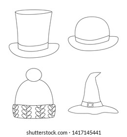Vector design of headgear and napper logo. Set of headgear and helmet stock vector illustration.