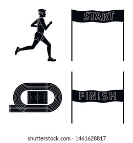 Vector design of health and fitness icon. Set of health and sprint stock vector illustration.