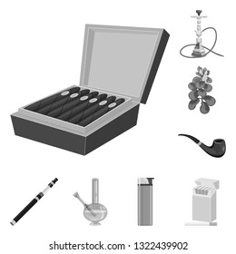 Vector design of health and nicotine icon. Set of health and statistics stock vector illustration.