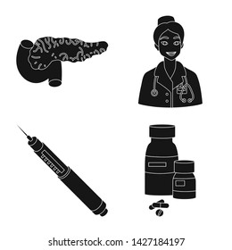 Vector design of healthcare and medicine logo. Collection of healthcare and diabetes vector icon for stock.