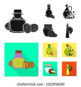 Vector design of healthy  and vegetable  icon. Collection of healthy  and agriculture stock symbol for web.