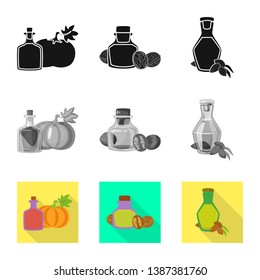 Vector design of healthy  and vegetable  icon. Collection of healthy  and agriculture stock vector illustration.