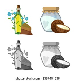 Vector design of healthy  and vegetable  icon. Set of healthy  and agriculture stock vector illustration.