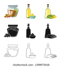 Vector design of healthy  and vegetable  icon. Collection of healthy  and agriculture stock symbol for web.