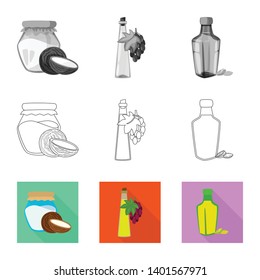Vector design of healthy  and vegetable  icon. Collection of healthy  and agriculture stock symbol for web.