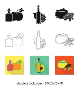Vector design of healthy  and vegetable  icon. Set of healthy  and agriculture stock symbol for web.