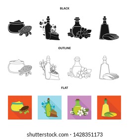 Vector design of healthy and vegetable icon. Collection of healthy and agriculture vector icon for stock.
