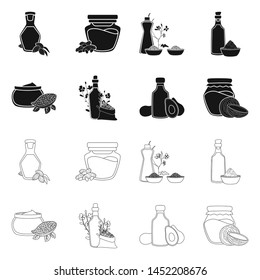Vector design of healthy and vegetable icon. Set of healthy and agriculture stock symbol for web.