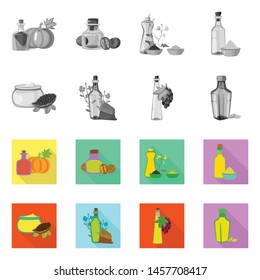 Vector design of healthy and vegetable icon. Collection of healthy and agriculture stock symbol for web.