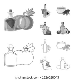 Vector design of healthy  and vegetable  logo. Collection of healthy  and agriculture vector icon for stock.
