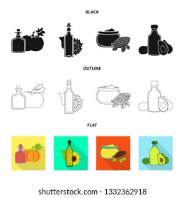Vector design of healthy  and vegetable  logo. Set of healthy  and agriculture vector icon for stock.