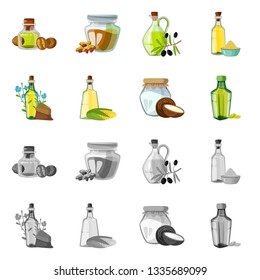 Vector design of healthy  and vegetable  logo. Set of healthy  and agriculture vector icon for stock.