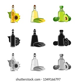 Vector design of healthy  and vegetable  logo. Set of healthy  and agriculture stock symbol for web.