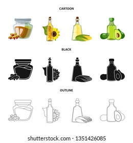 Vector design of healthy  and vegetable  logo. Set of healthy  and agriculture vector icon for stock.