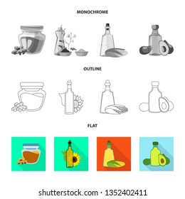 Vector design of healthy  and vegetable  logo. Set of healthy  and agriculture stock vector illustration.