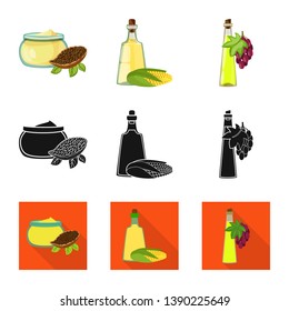 Vector design of healthy  and vegetable  logo. Set of healthy  and agriculture stock vector illustration.