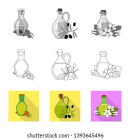 Vector design of healthy  and vegetable  logo. Collection of healthy  and agriculture vector icon for stock.
