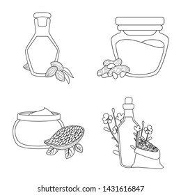 Vector design of healthy and vegetable logo. Collection of healthy and organics stock vector illustration.