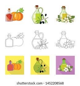 Vector design of healthy and vegetable logo. Set of healthy and agriculture stock vector illustration.