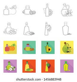 Vector design of healthy and vegetable logo. Collection of healthy and agriculture vector icon for stock.