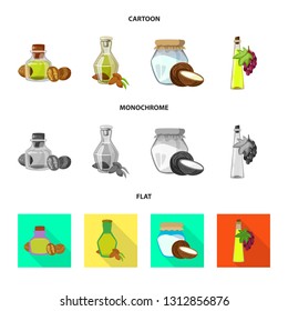 Vector design of healthy  and vegetable  sign. Set of healthy  and agriculture vector icon for stock.