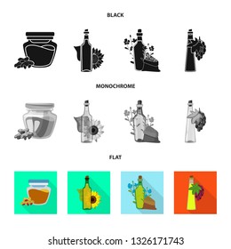Vector design of healthy  and vegetable  sign. Set of healthy  and agriculture vector icon for stock.