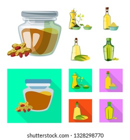 Vector design of healthy  and vegetable  sign. Collection of healthy  and agriculture stock symbol for web.
