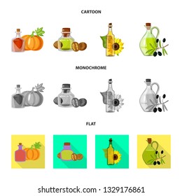 Vector design of healthy  and vegetable  sign. Collection of healthy  and agriculture stock vector illustration.