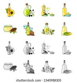 Vector design of healthy  and vegetable  sign. Set of healthy  and agriculture stock symbol for web.