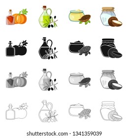 Vector design of healthy  and vegetable  sign. Collection of healthy  and agriculture vector icon for stock.